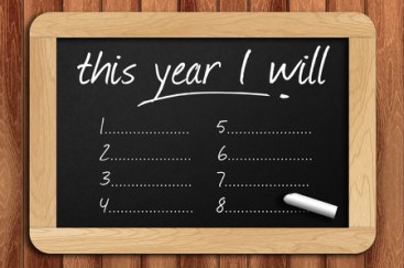 50398346 - chalkboard on the wooden table written this year i will.