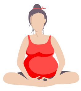 59702698 - set of 9 yoga poses for pregnant women. prenatal exercise.